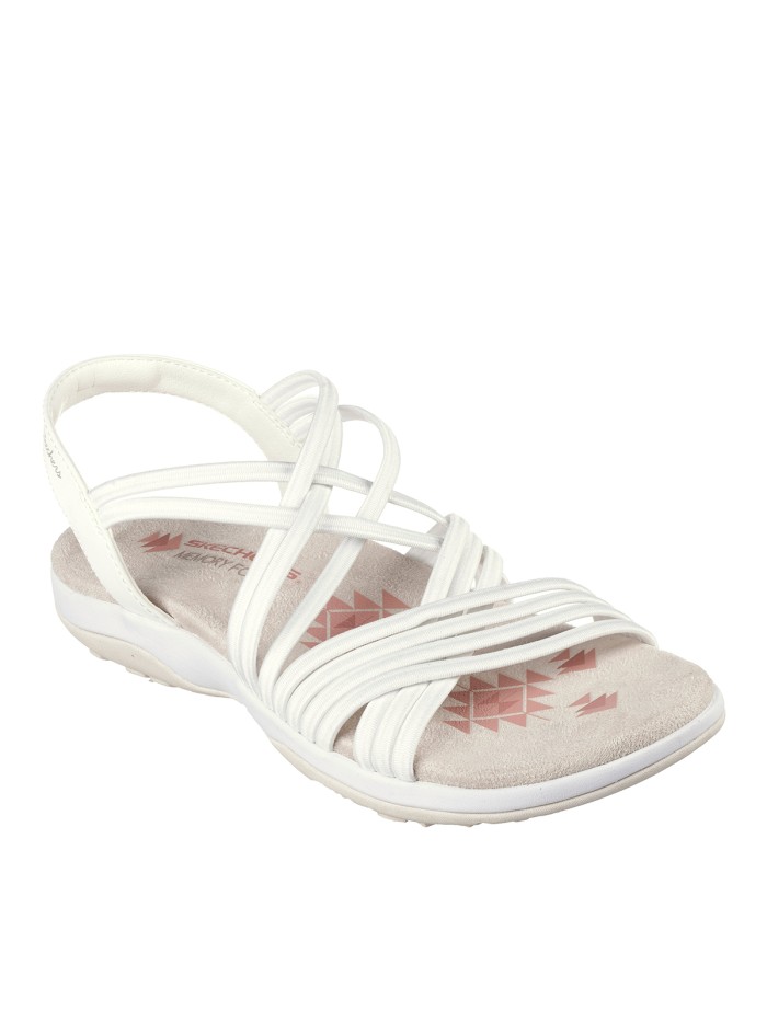 SANDALIA ELÁSTICA Skechers Reggae Slim - Sunnyside 163185 BLANCO