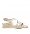 SANDALIA DE TIRAS CON DETALLE DE PEDRERÍA 24 HRS TREKA COMBI 26519 PLATINO