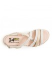 SANDALIA DE TIRAS CON DETALLE DE PEDRERÍA 24 HRS TREKA COMBI 26519 PLATINO