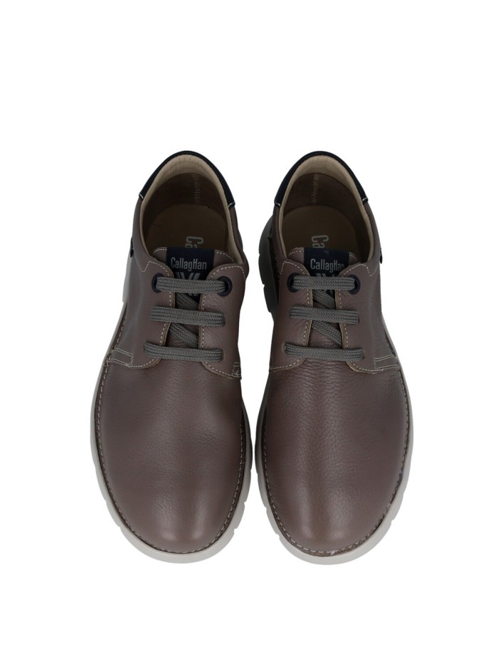 ZAPATO DE PIEL CON CORDONES CALLAGHAN FLEXIBLE 57700 TAUPE