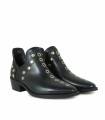 BOTINES DE MUJER DE PIEL CON TACÓN 2551-1705 NEGRO