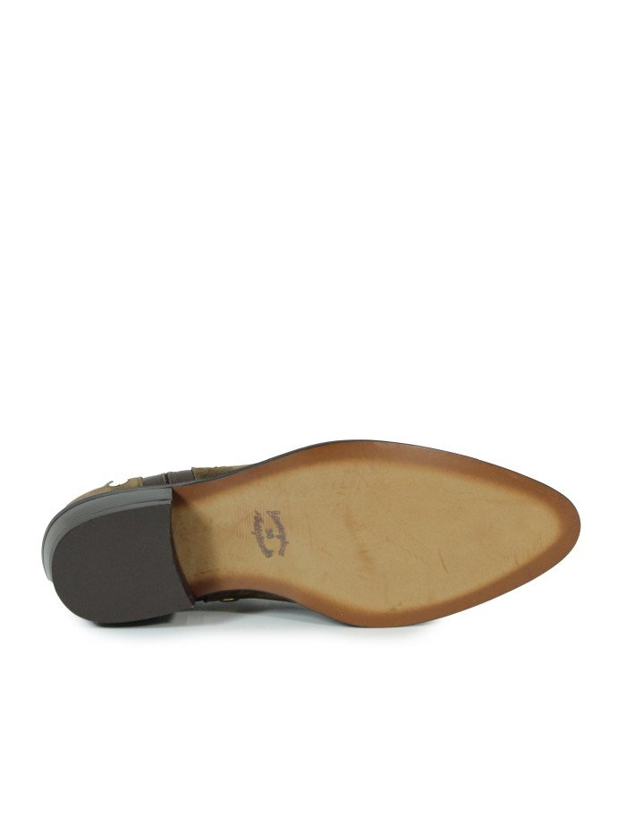BOTINES DE MUJER DE PIEL CON TACÓN 2551-1146 CUERO