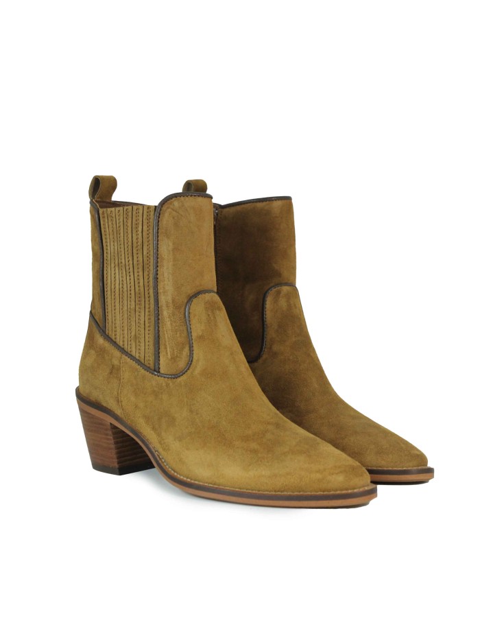 BOTINES DE MUJER DE PIEL CON TACÓN 5213-1101 CUERO