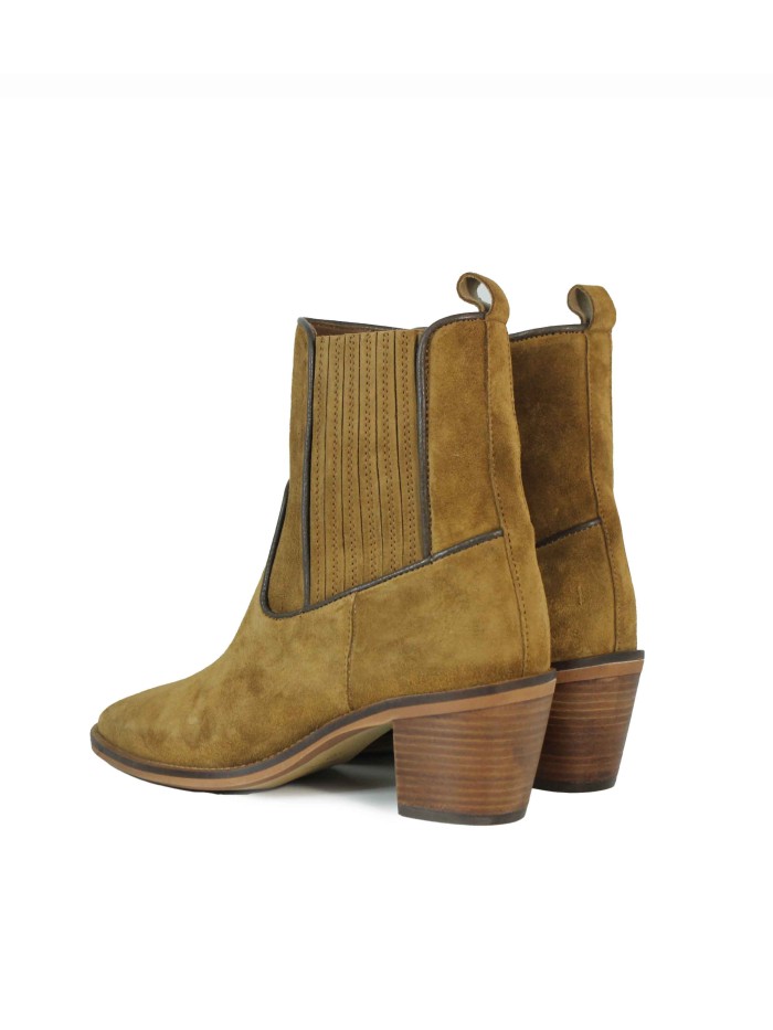 BOTINES DE MUJER DE PIEL CON TACÓN 5213-1101 CUERO