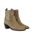 BOTINES DE MUJER DE PIEL CON TACÓN 5213-1109 TAUPE