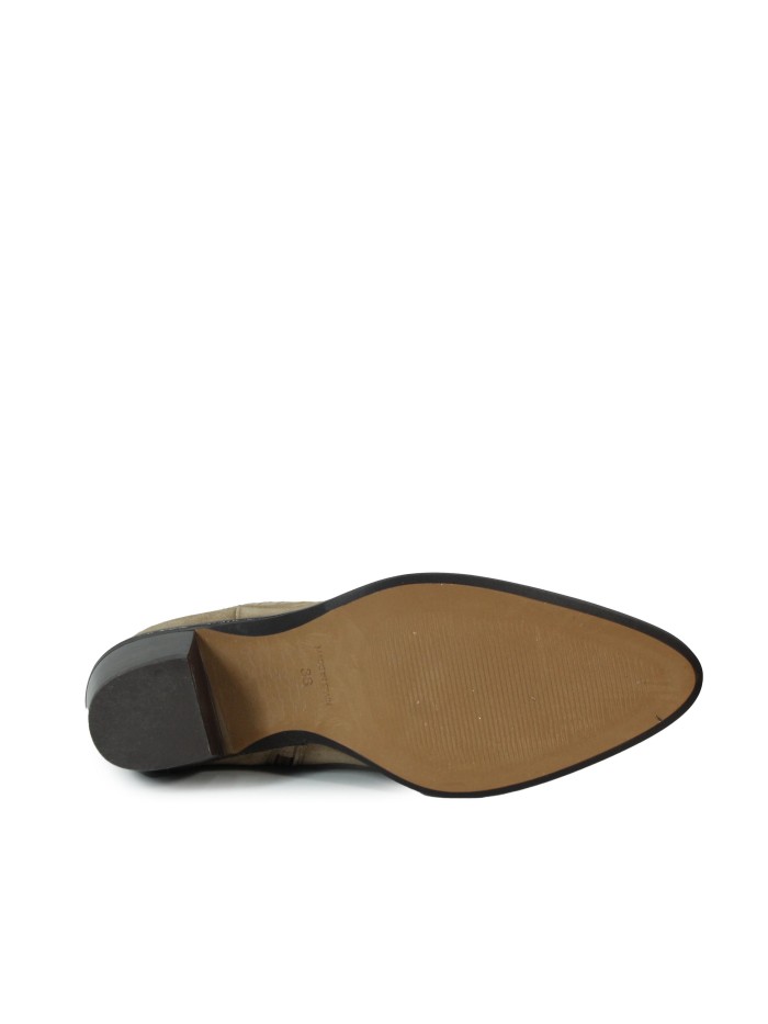 BOTINES DE MUJER DE PIEL CON TACÓN 5213-1109 TAUPE