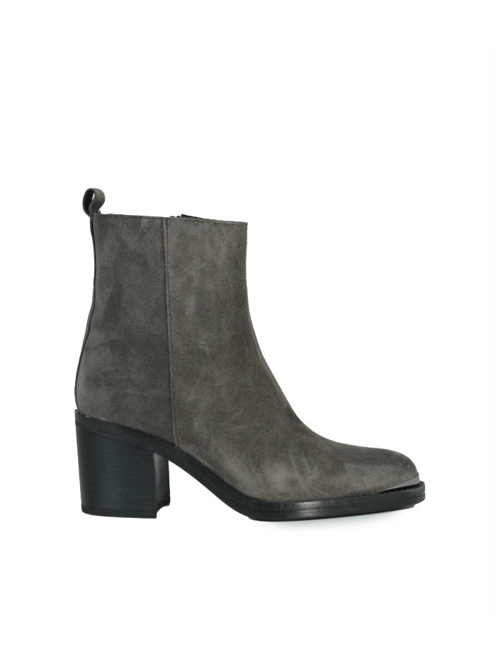 BOTÍN DE MUJER EN SERRAJE CON TACÓN ALPE 5246-1134 GRIS