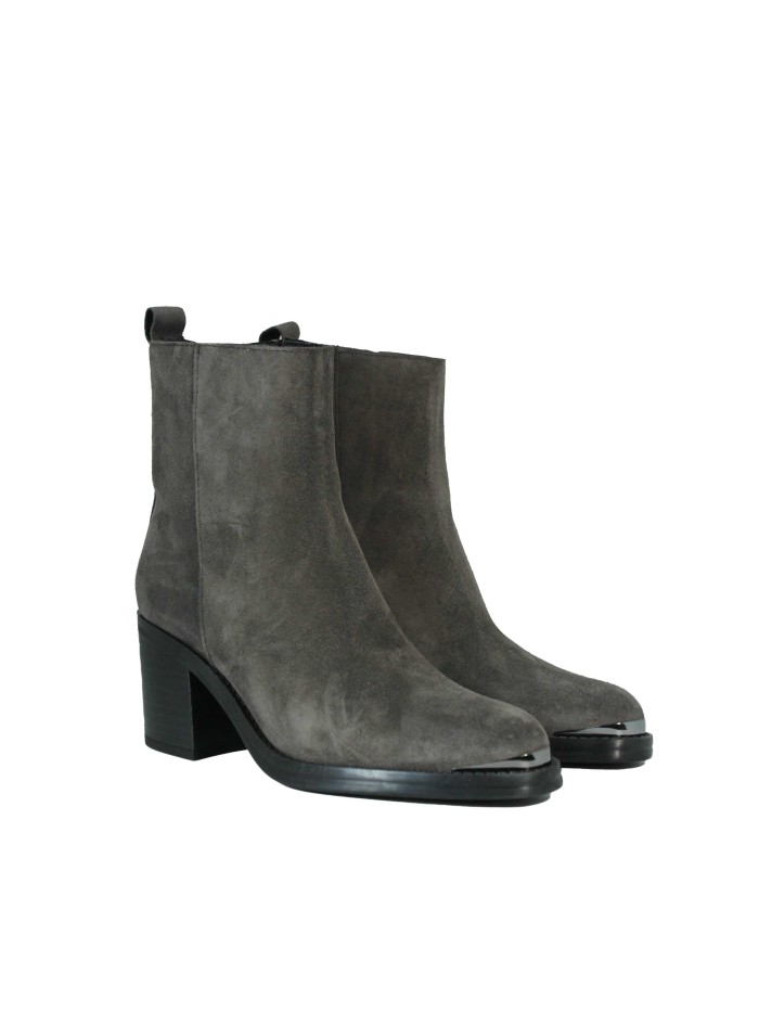 BOTÍN DE MUJER EN SERRAJE CON TACÓN ALPE 5246-1134 GRIS