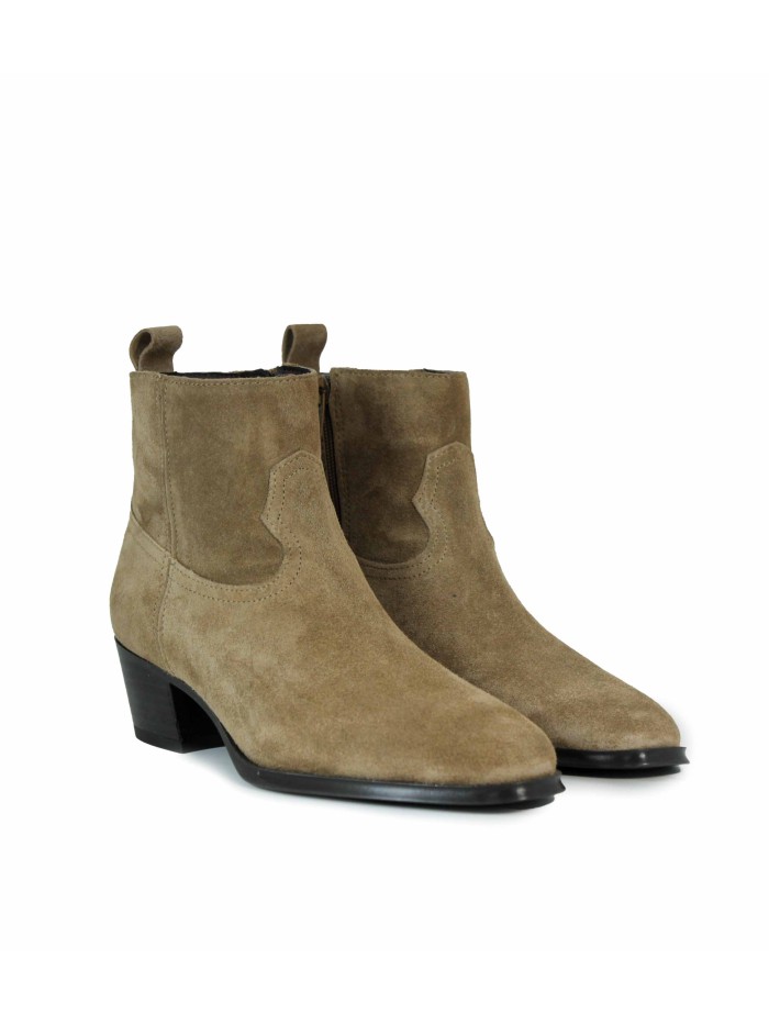 BOTA DE MUJER EN SERRAJE CON TACÓN ALPE CAMDEN 5266-1109 TAUPE