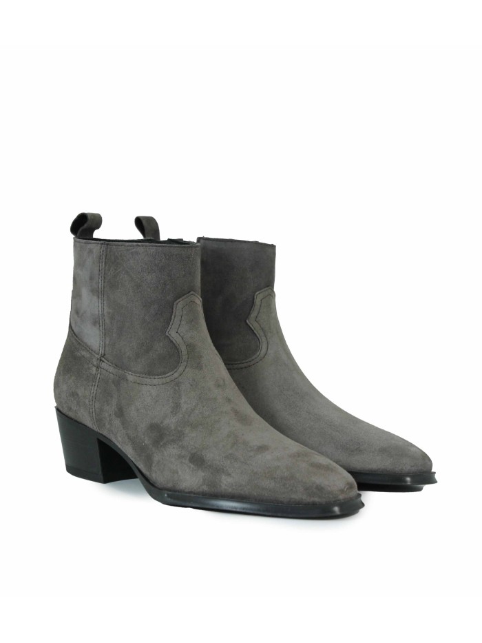 BOTÍN DE MUJER EN SERRAJE CON TACÓN ALPE CAMDEN 5266-1134 GRIS