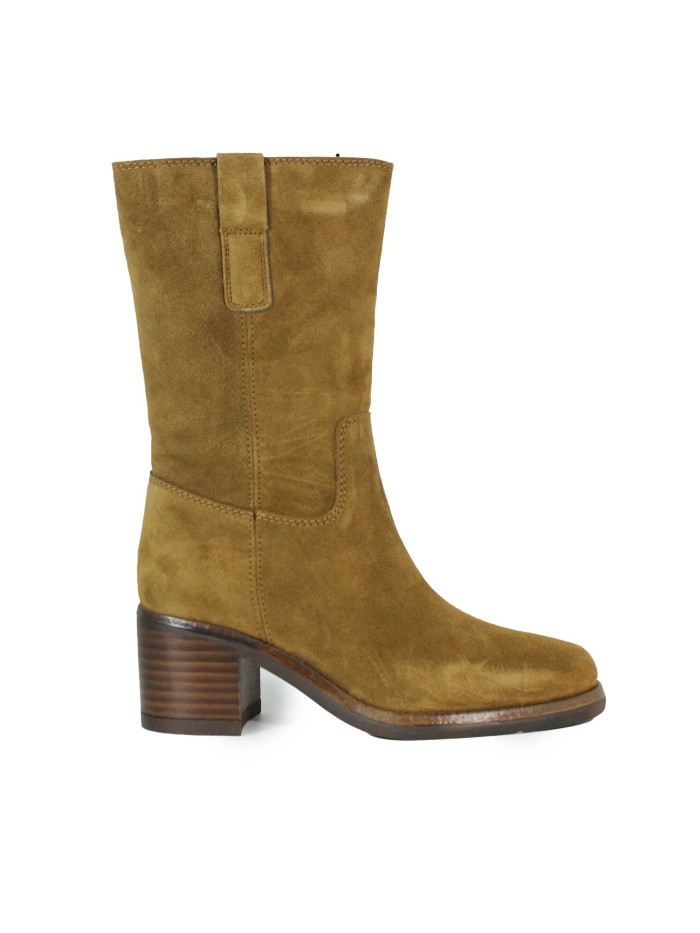 BOTA CUERO DE MUJER EN SERRAJE CON TACÓN ALPE CAMDEN 5530-1101