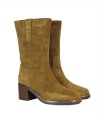 BOTA CUERO DE MUJER EN SERRAJE CON TACÓN ALPE CAMDEN 5530-1101