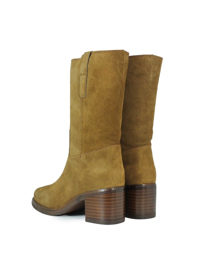 BOTA CUERO DE MUJER EN SERRAJE CON TACÓN ALPE CAMDEN 5530-1101