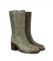 BOTA DE MUJER EN SERRAJE CON TACÓN ALPE CAMDEN 5530-1137 TAUPE