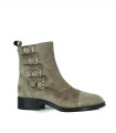 BOTINES MUJER DE PIEL CON HEBILLAS ALPE 2322-1137 GRIS