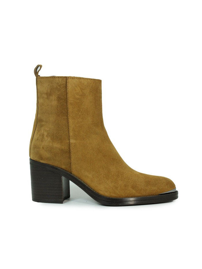 BOTÍN DE MUJER EN SERRAJE CON TACÓN ALPE 5246-1101 CUERO