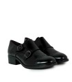 ZAPATO DE PIEL CON HEBILLAS DE MUJER APLAUSO SIERRA 36300 NEGRO