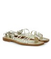 SANDALIAS CON TIRAS AJUSTABLES AL TOBILLO APLAUSO ORO