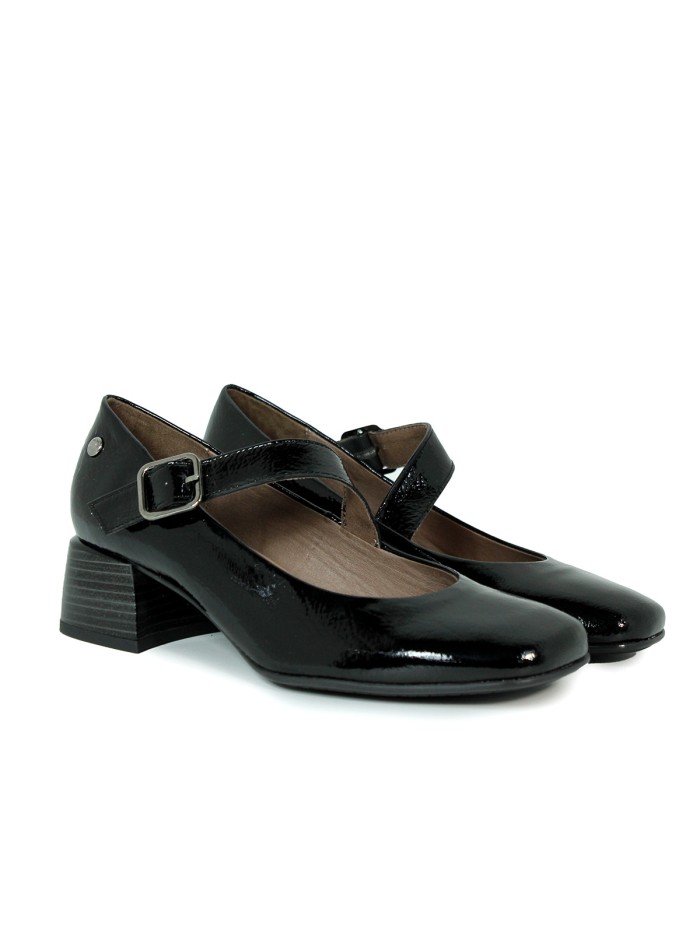 ZAPATO DE TACÓN MARY JANE TAUPE DE CHAROL APLAUSO 9996