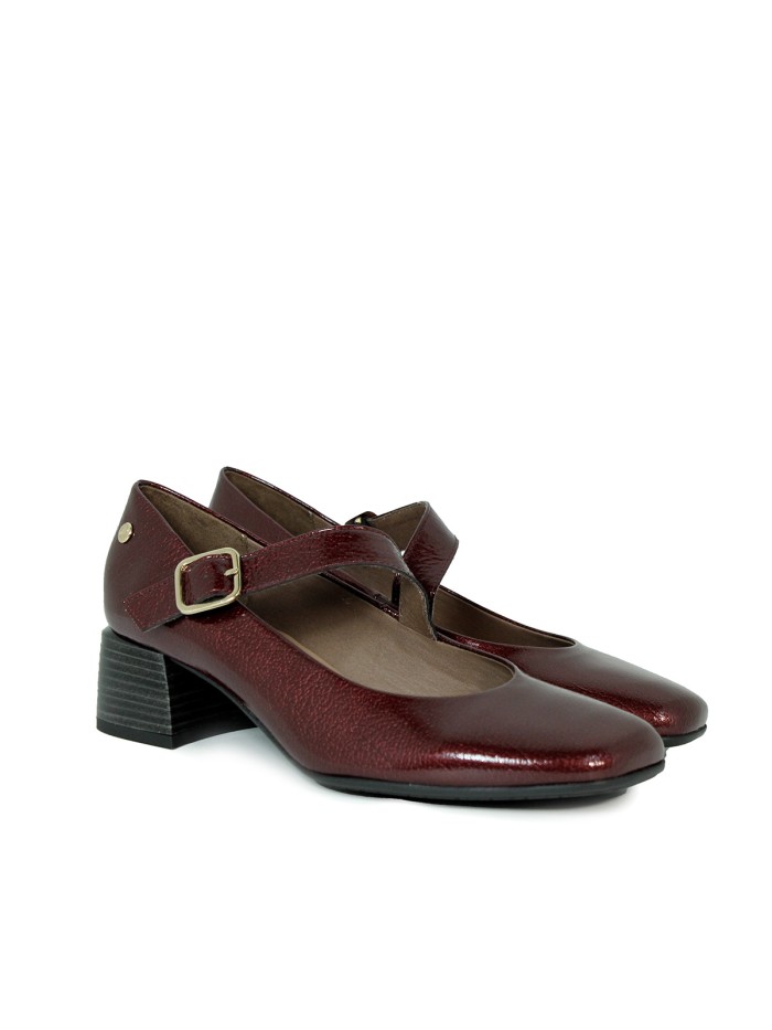 ZAPATO DE TACÓN MARY JANE TAUPE DE CHAROL APLAUSO 9996