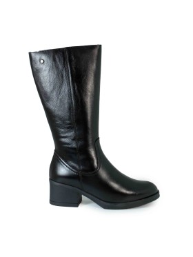 BOTA DE CAÑ MEDIA CON TACÓN MEDIO APLAUSO 4364 NEGRO
