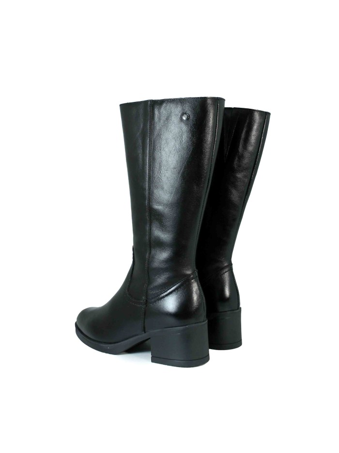 BOTA DE CAÑ MEDIA CON TACÓN MEDIO APLAUSO 4364 NEGRO