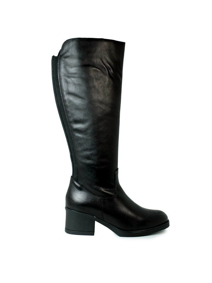 BOTAS DE PIEL TACÓN BAJO  APLAUSO 4362 NEGRO