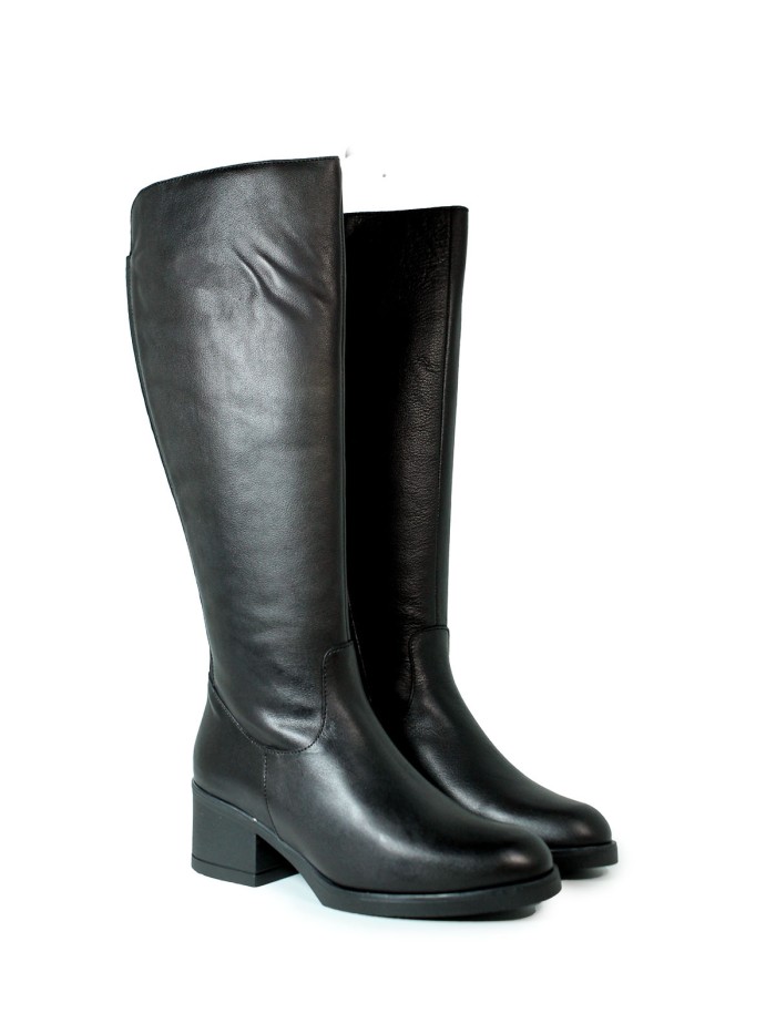 BOTAS DE PIEL TACÓN BAJO  APLAUSO 4362 NEGRO
