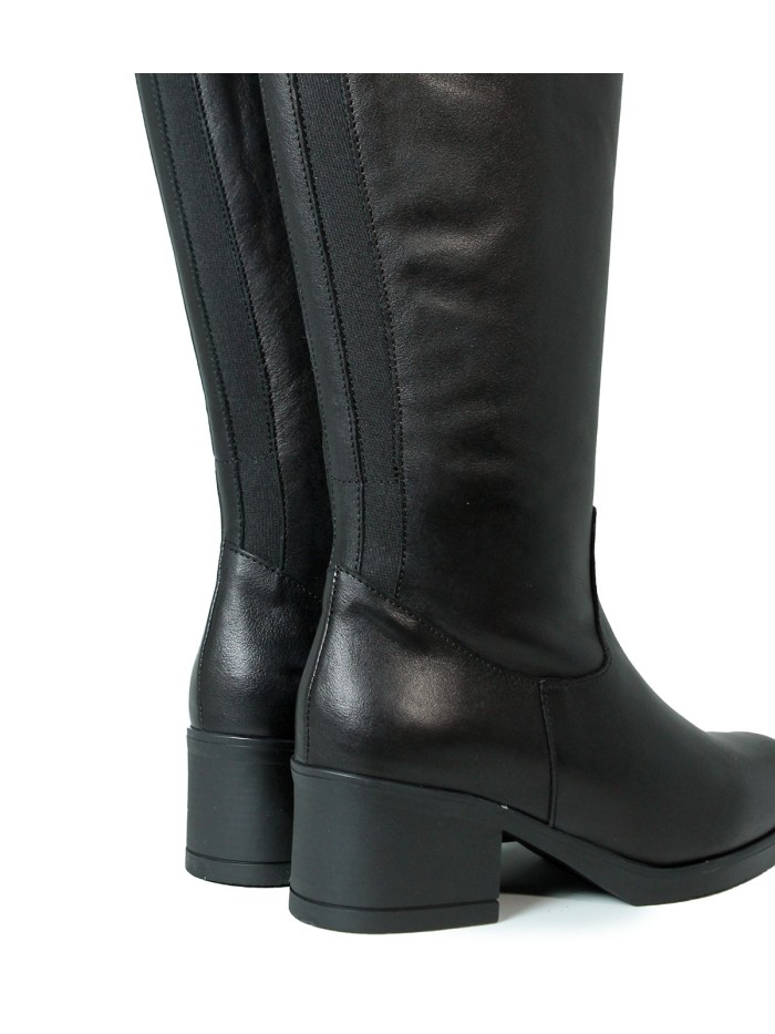 BOTAS DE PIEL TACÓN BAJO  APLAUSO 4362 NEGRO