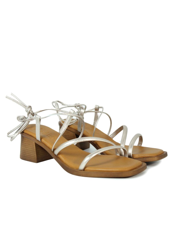 SANDALIAS DE TACÓN PLANTILLA DE GEL 2790 APLAUSO ORO