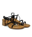SANDALIAS DE TACÓN PLANTILLA DE GEL 2790 APLAUSO NEGRO