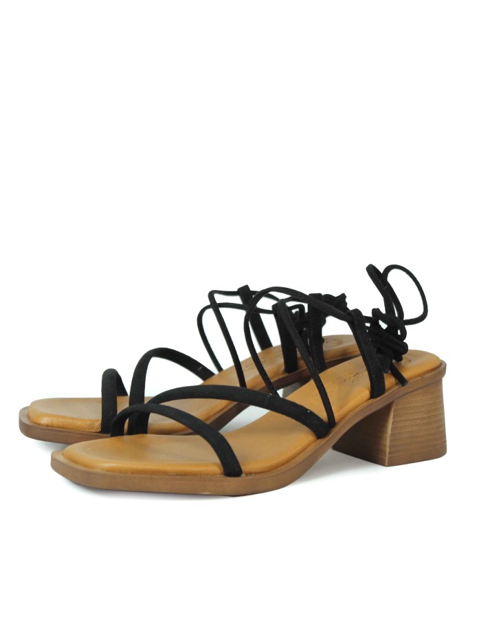 SANDALIAS DE TACÓN PLANTILLA DE GEL 2790 APLAUSO NEGRO