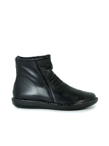 BOTÍN PLANO DE PIEL NEGRO APLAUSO 7236 NEGRO