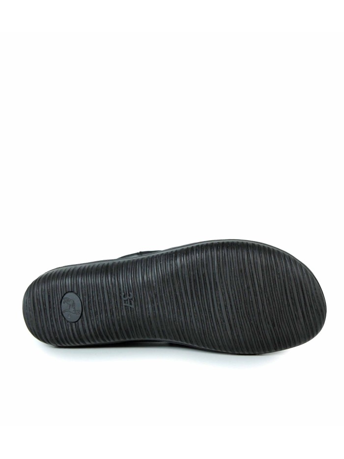 BOTÍN PLANO DE PIEL NEGRO APLAUSO 7236 NEGRO