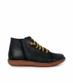 BOTÍN DE PIEL CON CORDONES PLANO APLAUSO 7210R NEGRO