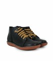 BOTÍN DE PIEL CON CORDONES PLANO APLAUSO 7210R NEGRO