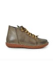BOTÍN DE PIEL CON CORDONES PLANO APLAUSO  7210R TAUPE