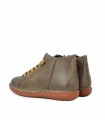 BOTÍN DE PIEL CON CORDONES PLANO APLAUSO  7210R TAUPE
