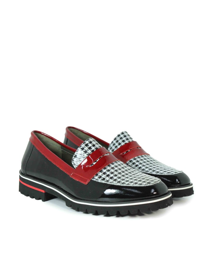 MOCASINES CON ANTIFAZ ESTAMPADOS PATA DE GALLO APLAUSO NOEL 013