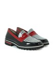 MOCASINES CON ANTIFAZ ESTAMPADOS PATA DE GALLO APLAUSO NOEL 013