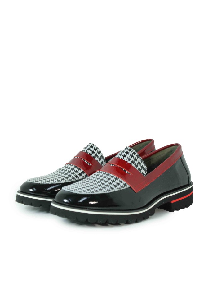 MOCASINES CON ANTIFAZ ESTAMPADOS PATA DE GALLO APLAUSO NOEL 013