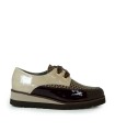 BLUCHER DE MUJER EN CHAROL MARRÓN APLAUSO ANGEL 006