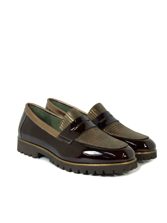 MOCASINES CON ANTIFAZ ESTAMPADOS PATA DE GALLO APLAUSO NOEL 019
