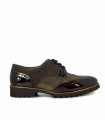 BLUCHER COMBINADO DE CHAROL MARRÓN PARA MUJER APLAUSO ESPIGA 008