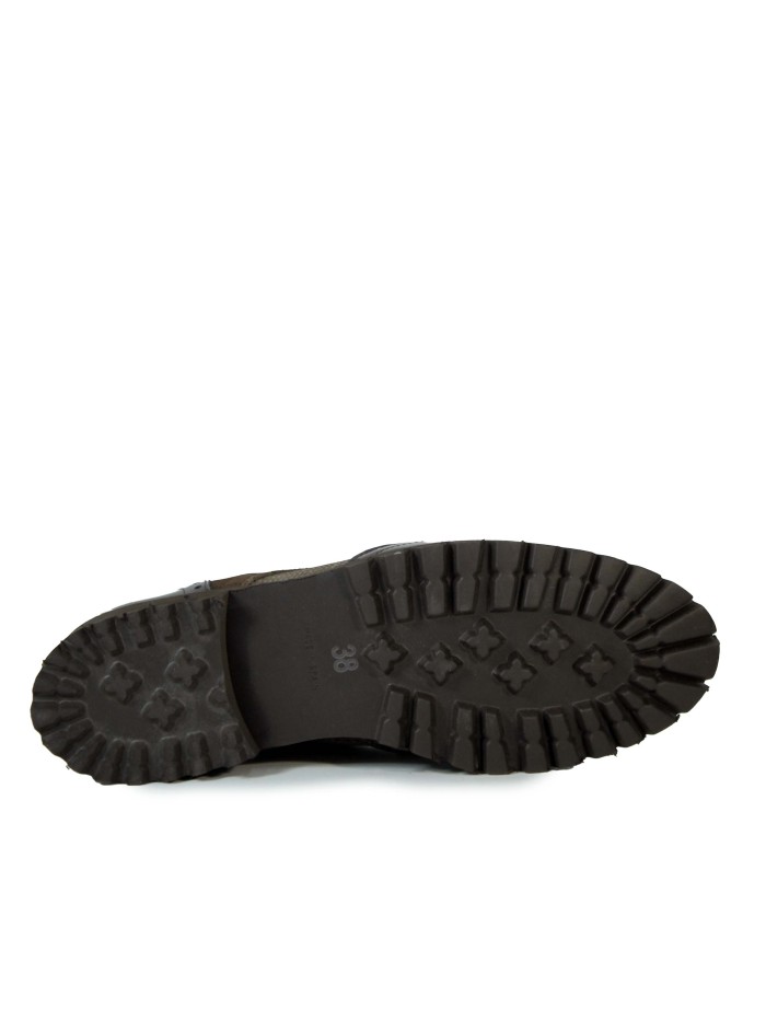 BLUCHER COMBINADO DE CHAROL MARRÓN PARA MUJER APLAUSO ESPIGA 008