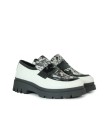 MOCASÍN COMBINADO DE CHAROL BLANCO PARA MUJER APLAUSO ALICIA 002