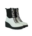 BOTINES DE CUÑA CON CREMALLERA PARA MUJER APLAUSO SOLE 005 BLANCO