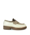BLUCHER COMBINADO DE CHAROL CREMA PARA MUJER APLAUSO ALICIA 02
