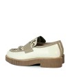 BLUCHER COMBINADO DE CHAROL CREMA PARA MUJER APLAUSO ALICIA 02