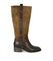 BOTA DE PIEL CON TACÓN BAJO APLAUSO DESTIN MARRÓN